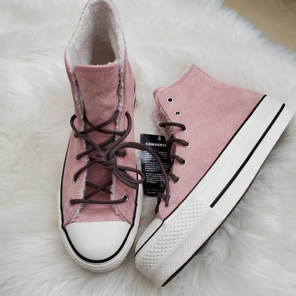 womens sherpa chuck taylor all star platform high top